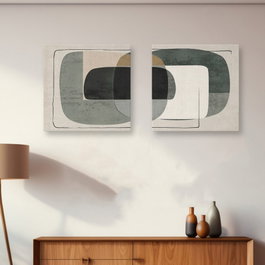 Wallity Conjunto de 2 Pinturas Decorativas en Lienzo Multicolor 50 x 50 cm